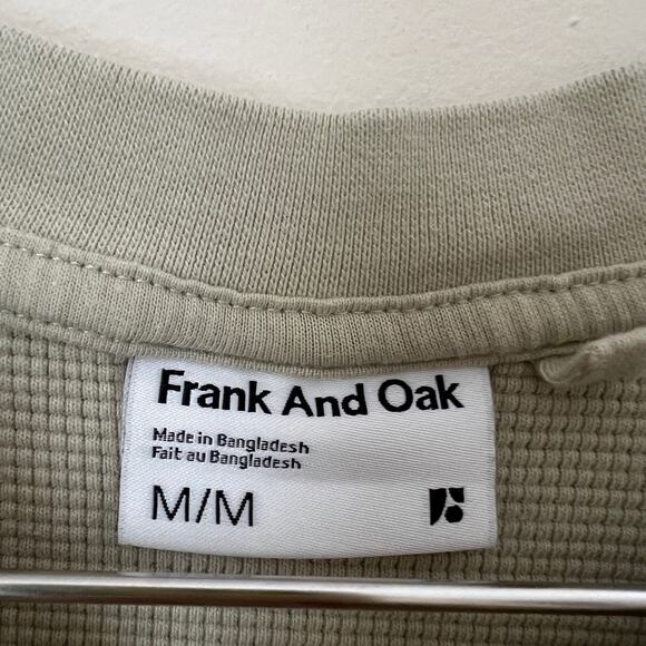 Frank and Oak Women's Light Green Waffle Knit Organic Cotton Sweatshirt Size M - Picture 5 of 14